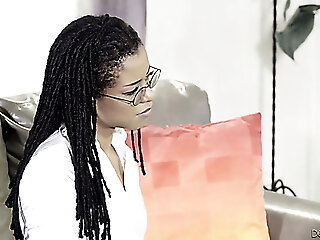 Horny Black Secretary Kira Noir Gets Nailed By Her Bald Headed Boss