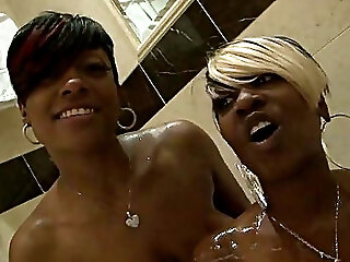 Two Sexy Black Chicks Take A Lovely Bath