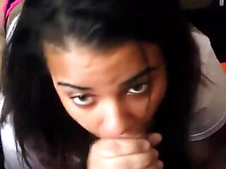 Sexy Mulato Girl Handles His Big Black Snake